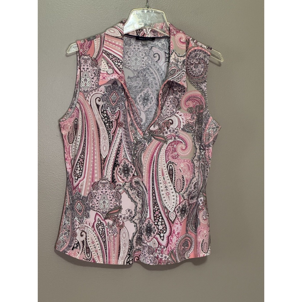 Women's Tommy Hilfiger Pink Paisley Tank Top Size Large